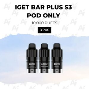 3 PCS – IGET Bar Plus S3 Pod Only 10000 Puffs