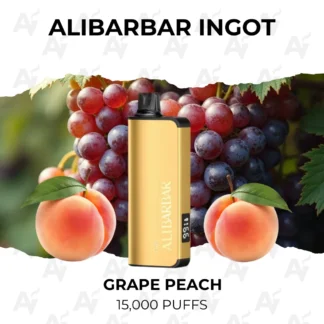 Alibarbar ingot grape peach 15000 puffs.webp