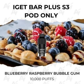 Iget bar plus s3 pod only blueberry raspberry bubble gum10000 puffs.jpg